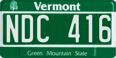 VT license plate NDC416