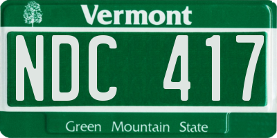 VT license plate NDC417