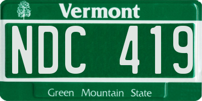 VT license plate NDC419