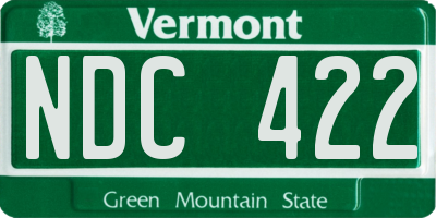 VT license plate NDC422