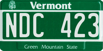 VT license plate NDC423