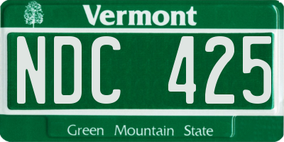 VT license plate NDC425