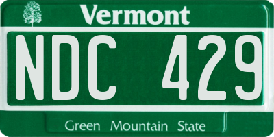 VT license plate NDC429