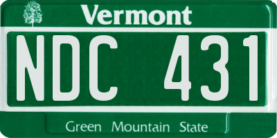 VT license plate NDC431