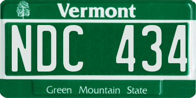 VT license plate NDC434