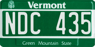 VT license plate NDC435