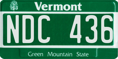 VT license plate NDC436