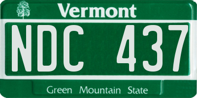 VT license plate NDC437