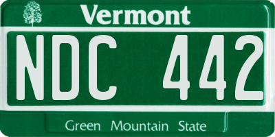 VT license plate NDC442