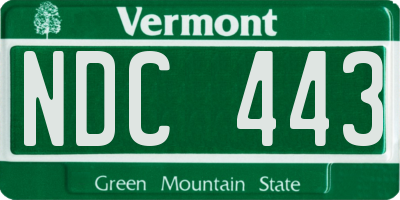 VT license plate NDC443