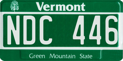 VT license plate NDC446