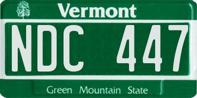 VT license plate NDC447