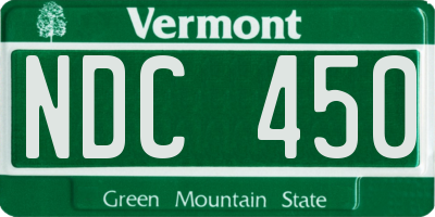 VT license plate NDC450