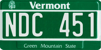 VT license plate NDC451