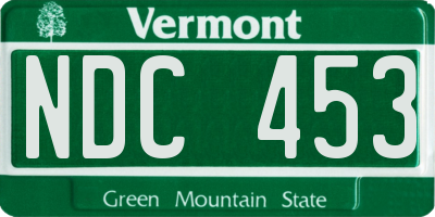 VT license plate NDC453