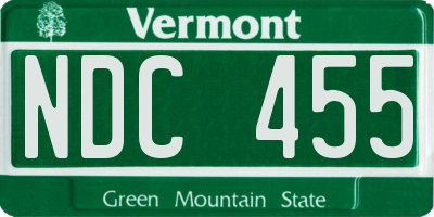 VT license plate NDC455