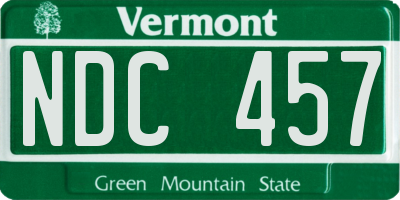 VT license plate NDC457