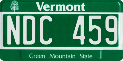 VT license plate NDC459