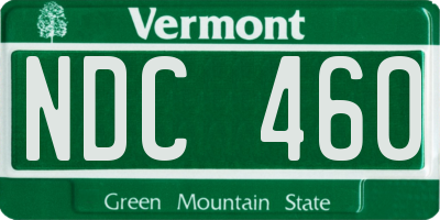 VT license plate NDC460