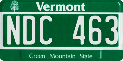 VT license plate NDC463