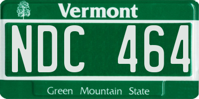 VT license plate NDC464