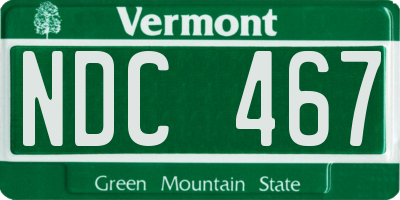 VT license plate NDC467