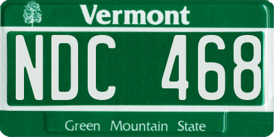 VT license plate NDC468