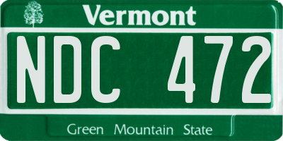 VT license plate NDC472