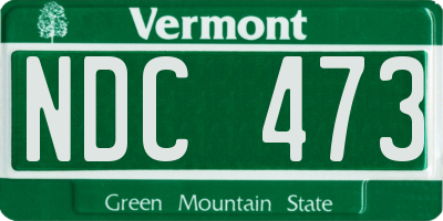 VT license plate NDC473