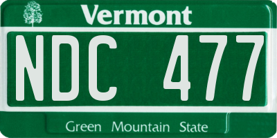 VT license plate NDC477