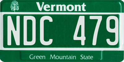 VT license plate NDC479