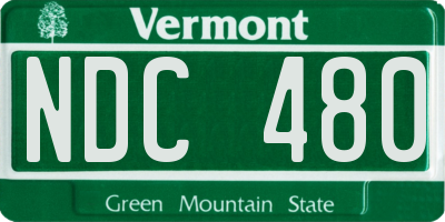 VT license plate NDC480