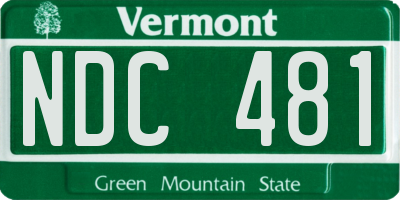 VT license plate NDC481
