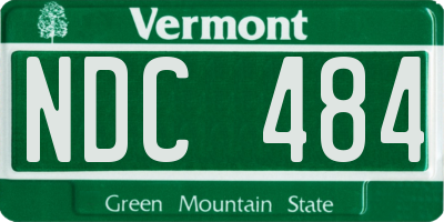 VT license plate NDC484