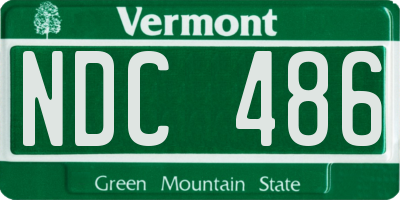 VT license plate NDC486