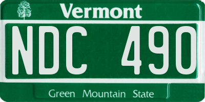 VT license plate NDC490