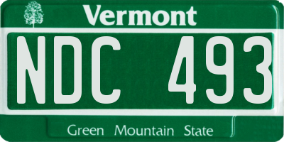 VT license plate NDC493