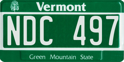 VT license plate NDC497