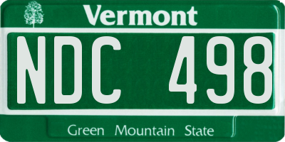 VT license plate NDC498
