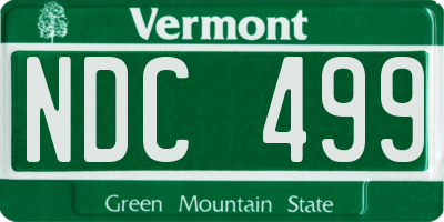 VT license plate NDC499