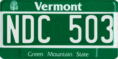 VT license plate NDC503