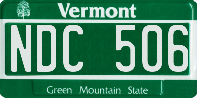 VT license plate NDC506