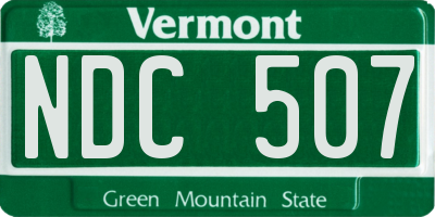 VT license plate NDC507
