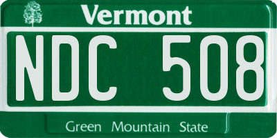 VT license plate NDC508