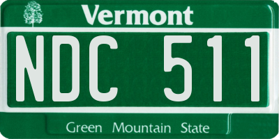 VT license plate NDC511