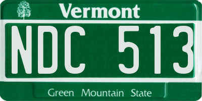 VT license plate NDC513