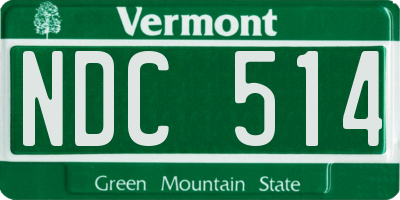 VT license plate NDC514