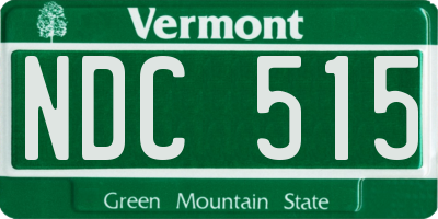 VT license plate NDC515