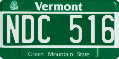 VT license plate NDC516