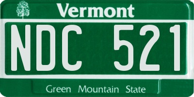 VT license plate NDC521